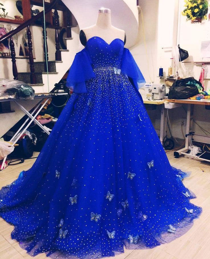 Long Royal Blue Prom Dresses with ...